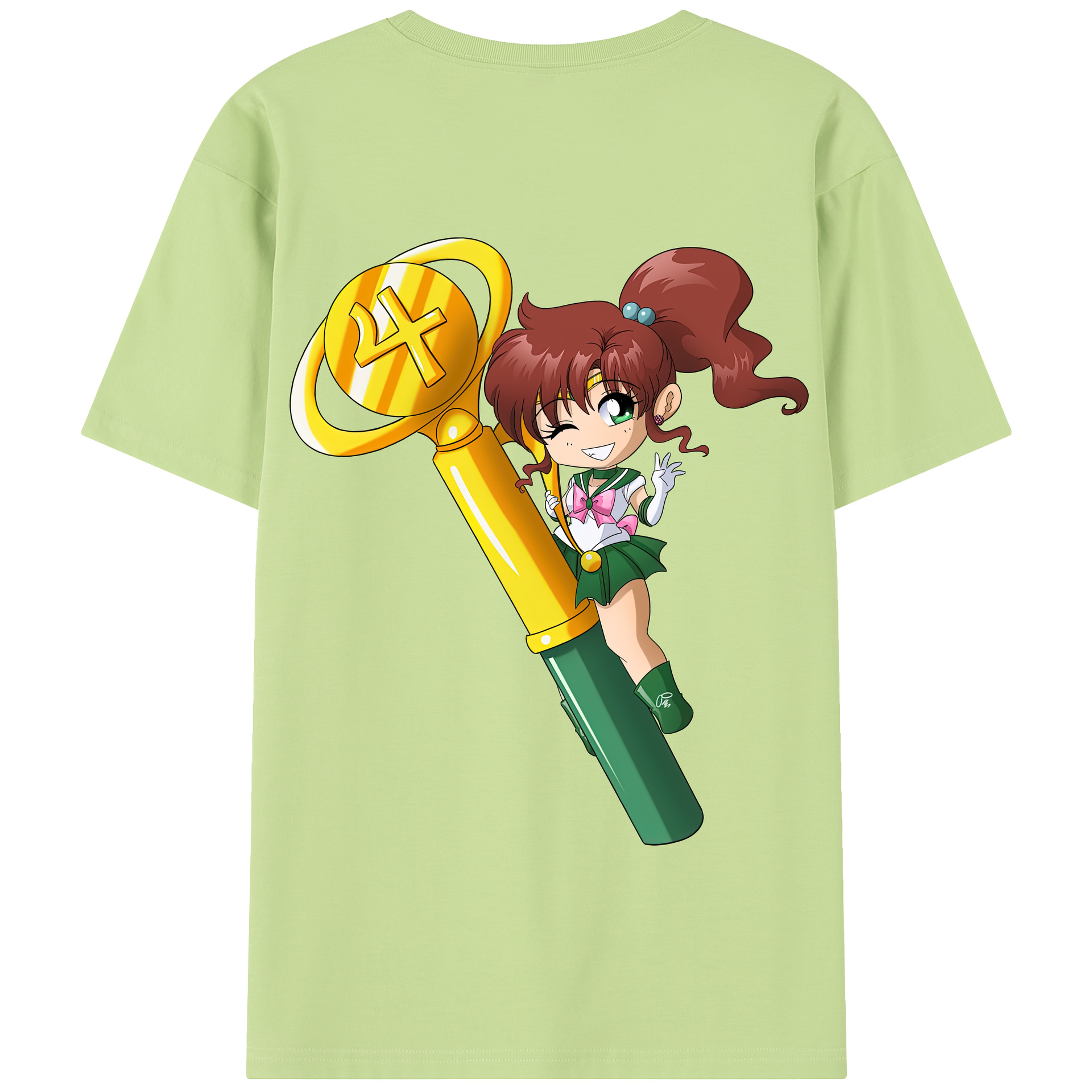 （画像用） 美少女戦士セーラームーン 木野 まこと きの まこと Sailor Moon Kino Makoto （セーラージュピター；Sailor Jupiter） 綿100％半袖Tシャツ（背面プリント）